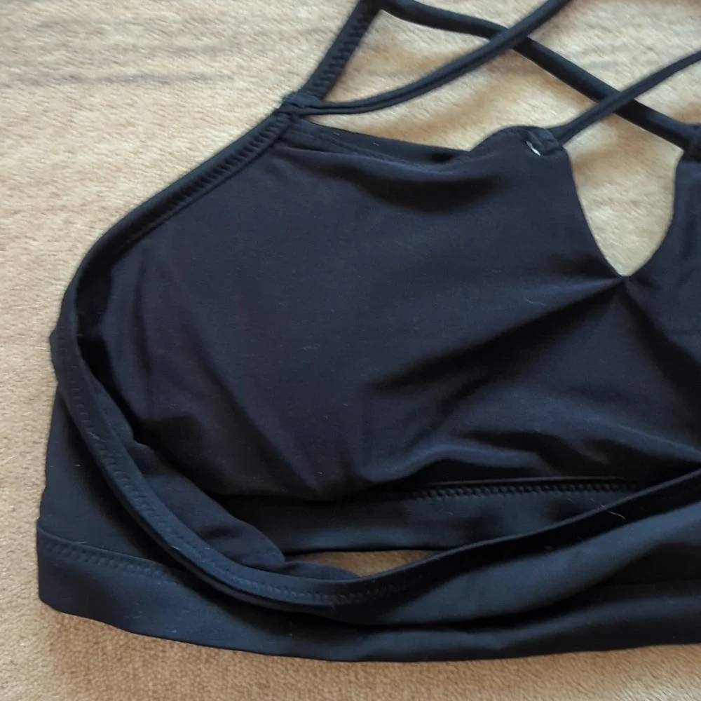 Aerie S Black Strappy Bikini